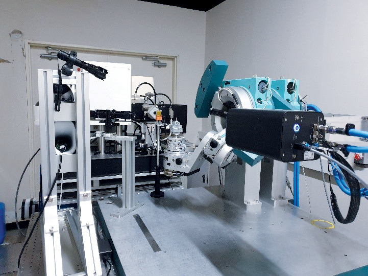 Figure 10. The high-brilliance x-ray diffractometer consisting of a metal-jet source and an area detector